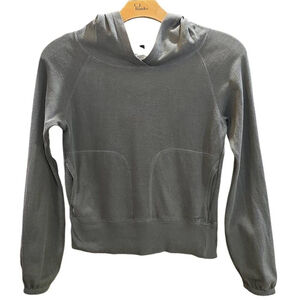 Patagonia Dark Green Hoodie With front Pockets Stripe Green And White Lining Org